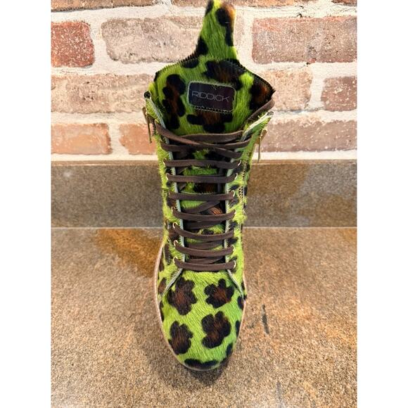 Authentic Italian-made RIDDICK luxury boots - green leopard main image 11